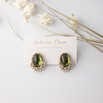 【再販】【売れ筋No.3】『tsubu tsubu pearl (olive green glass)』 ピアス イヤリング オリーブ グリーン つぶつぶパール ガラス パール ヴィンテージ 