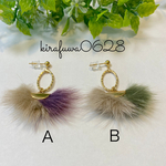 バイカラーファータッセルピアス/イヤリング(J-35)