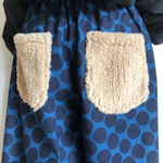 モコぽっけ★ゆったりスッキリ☆ガウチョ☆紺青ドット柄