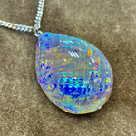 🌈水色の奥にオレンジが潜むダイクロ多層ペンダント🌈