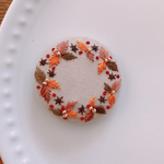ビーズ刺繍くるみボタン（ヘアゴム/ブローチ）