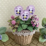 飾って楽しむパンジーの寄せ植え（パープルピンク系）　送料無料♪