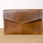 レザークラッチバッグ/ブラウン/革