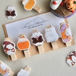 しろくまハロウィンパーティークリップ♪【3.5cm木製クリップ】