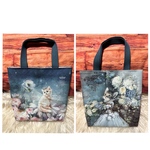 【最終値下げ】【H designアッシュデザイン】🐈青いドレス猫💙妖精猫　柄トートバッグ🐈