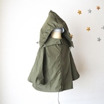 キッズブルゾン【メモリー】キッズジャンパー　ケープ&フード　キッズサイズS(100~120) M(120~140) Grass green