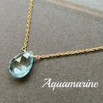 【再販6】💎14kgf💎とっても綺麗な宝石質アクアマリンのネックレス【50センチロープチェーンに変更可】