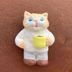 衣替えねこブローチ（ホッとひと息）
