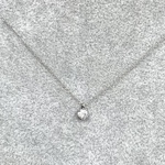 【送料無料】キュービックジルコニアのシンプル一粒ネックレス/4㎜/サージカルステンレス/天然石/金属アレルギー対応/316SUS/ペンダント
