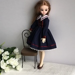 リカちゃん服(紺色ワンピース)