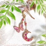 Moon＆Butterflyピアスorイヤリング🦋🌙.*·̩͙
