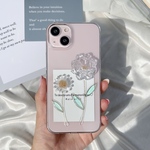 バラとひまわりケース　　　　　　　　お花　iPhoneケース　スマホケース　お花ケース　クリア　透明　ワイヤー　クリアケース　クリアフラワー　　クリアケース　フラワーケース　iPhone全機種対応　