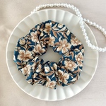 インド刺繍リボン シュシュ ダークグリーン ベージュ 