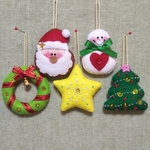 クリスマスオーナメント５個④＊フェルト
