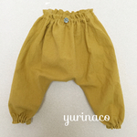 くるぶし丈のサルエルロングブルマパンツ