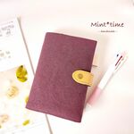 ほぼ日手帳(オリジナル)カバー 留め具で開き防止 ペンホルダー付き 文庫本(A6サイズ) 布 しっかりハンプ ふんわりカバー  2023年手書きの手帳 日記に ヴィンテージ加工帆布*ベビーピンク