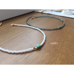square turquoise simple anklet