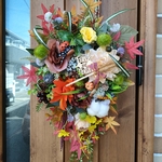 ハロウィンリース✨✧№166✧✨秋色スワッグ風ハロウィンリース✨✧
