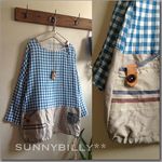 ●手書き風Ｗガーゼの二重ペチプルオーバー【sunnybilly】