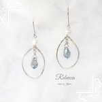 デニムブルーガラスが綺麗♡シルバーフープピアス/イヤリング