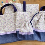 入園入学５点セット リバティ柄 パープル