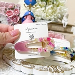 ピンク好きさん必見💗 ピンクグラデ フラワーヘアクリップ💐／前髪クリップ／サイドクリップ／大人可愛い／レジン