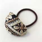 インド刺繍　ヘアゴム　handmade ブラック