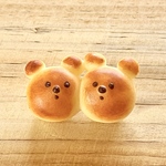 くまさんちぎりパンのブローチ