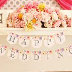HAPPY WEDDING 2段 フラワーガーランド