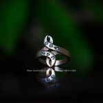 Brass/ Swarovski Crossing Ring/Antique Silver Color