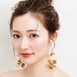 ME80G 花 大ぶり 小枝　結婚式イヤリング 　ウェディングアクセサリー　ブライダルイヤリング　ゴールド　ウェディングイヤリング ピアス 　前撮り　和装