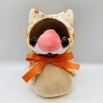 【受注製作only】キバナコスモス と 文鳥 の ケープ * 生成 * 文鳥 きせかえ ぬいぐるみ 用* ぬい服  20221001