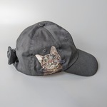 【tensealion様専用】キョトン顔猫の刺繍リボンキャップ