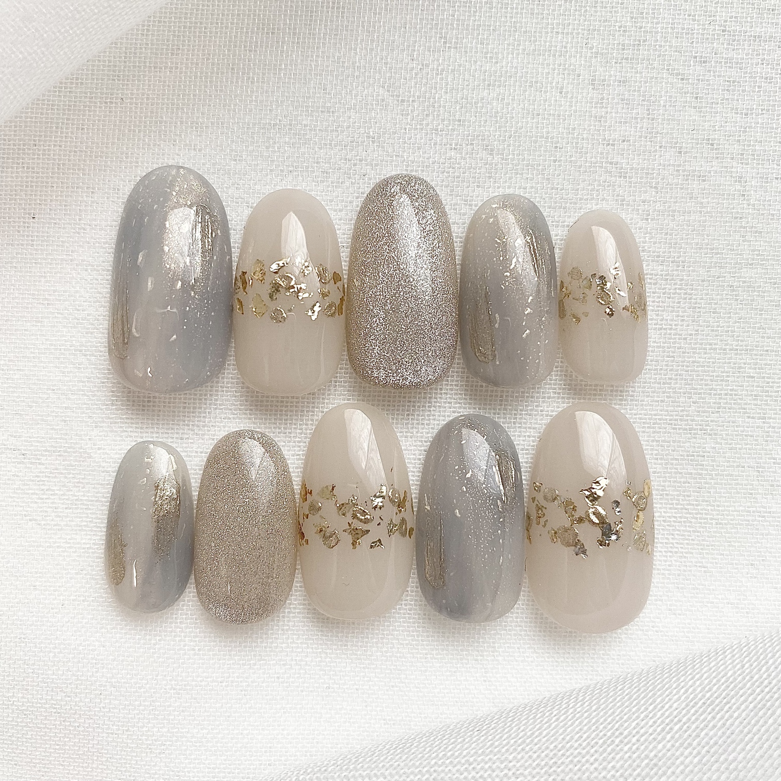 004 ネイルチップ ニュアンスネイル ミラーネイル シェルネイル