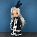 44　 黒うさワンピセット　ブライスアウトフィット