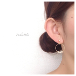 ＊再販18＊大人可愛い＊swarovski crystal pearl&glas stone hoop earring