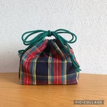 保温保冷･タータンチェック柄お弁当袋（Mサイズ）
