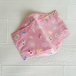 シワになりにくい！こども大臣夏マスク。【リボン蝶々ピンク】3D  大臣　ボート　舟形　立体。女の子　幼稚園　入園　入学