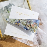 青のお花の三角ヘアクリップ