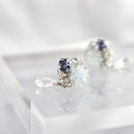 フロストフラワーとビジューのピアス