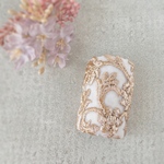 《再販》161 インド刺繍リボンのポニーフック　ロング　antique gold