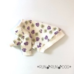 【再販】犬服 ☆ ワッフルニット カットソー ☆ わんこ服 プルオーバー 長袖 花柄　パンジー