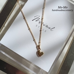 [オールステンレス]ななめhart♡dot chain necklace