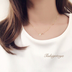 mini ribbonpearl necklace
