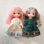 ミキちゃんマキちゃん　服　長袖チロルワンピースセット（ベージュ・カーキ）