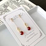 プチアミュレット＊レッドイヤリング