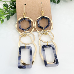 べっ甲×ゴールドのじゃらじゃら大ぶりピアス・イヤリング♡