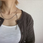 ーニュアンスmix chain necklaceー　サージカルステンレス　チェーンネックレス　ロングネックレス　チェーン　チェーンブレスレット
