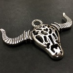 =2個=バッファロー シルバー アクセサリー ネックレス トップ チャーム パーツ