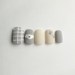 ネイルチップ　ぷっくり♪まっしろマルチーズ